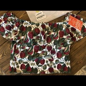 Kortni Jeane Raspberries Ruffled Around Top